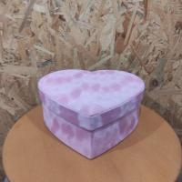 Подарункова коробка рожеве серце оксамит W7231